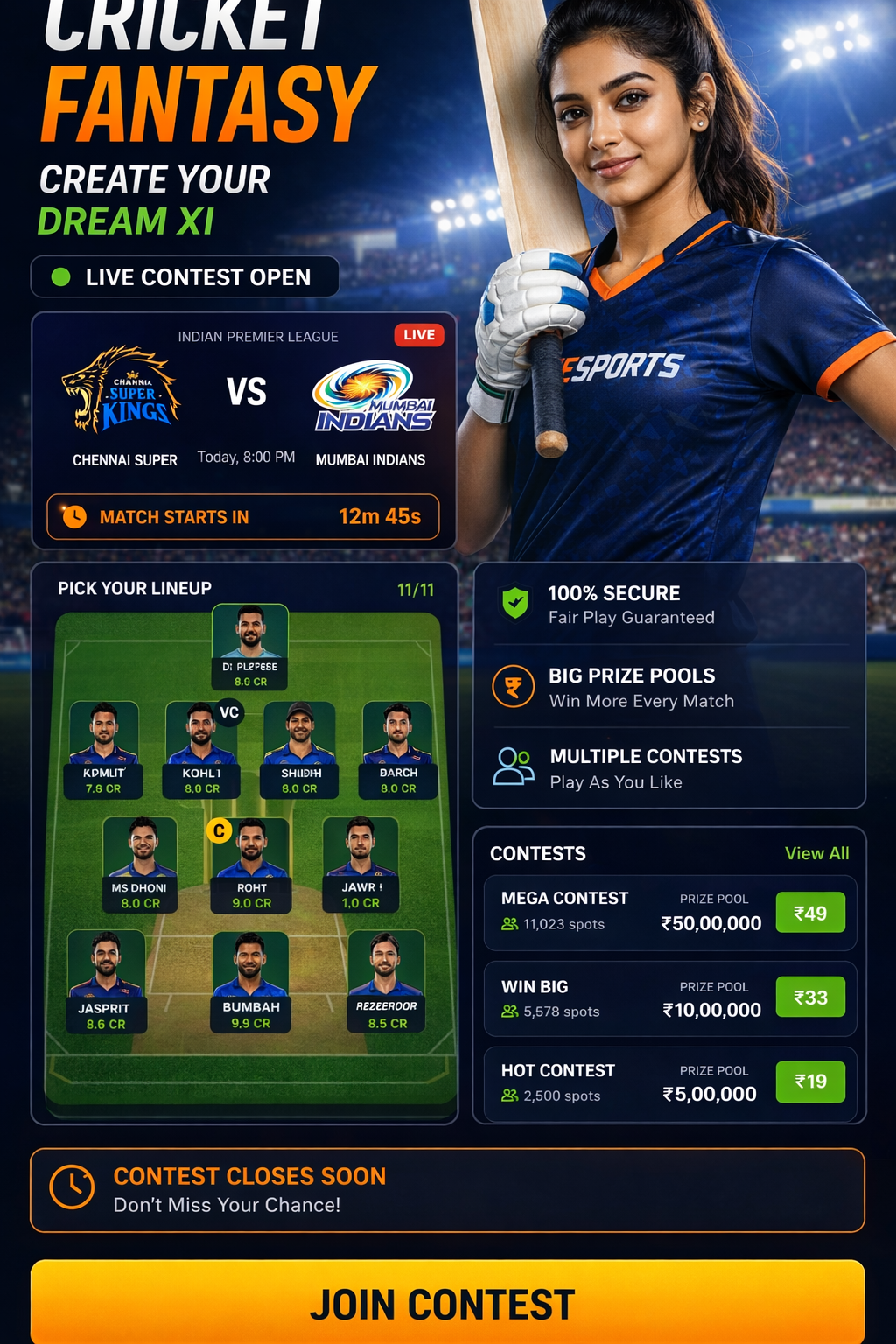 Come Club Zone cricket matchday visual