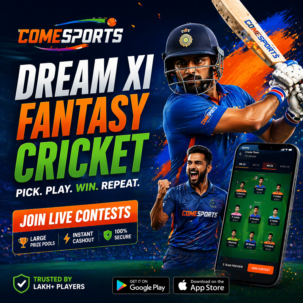 Come Club Zone fantasy sports main visual